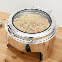 Plat de service en acier inoxydable facile à nettoyer, chauffe-plat de buffet, support à combustible, bac à eau amovible, pour traiteur et événements, 6L