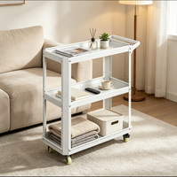 Armoire à outils en acier inoxydable à 3 niveaux, chariot de service robuste avec roues et poignée, personnalisable OBM/OEM/ODM, capacité de charge de 300 kg