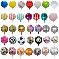 Ballons disco 4D irisés de bonne qualité, ronds, brillants, métalliques argentés, décorations de fête d'anniversaire, 22 pouces, ballon en feuille d'aluminium 4D