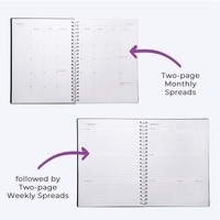 Agenda de jour à spirale imprimé Floral personnalisé, pour femmes, Journal personnel, agenda académique, carnet de notes Premium