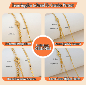 Collana a Catena Paperclip da Donna Personalizzata Minimalista di Tendenza Impermeabile in Acciaio Inossidabile 304 Argentato con Placcatura PVD in Oro 18k Gioielli di Moda - Product Image 2
