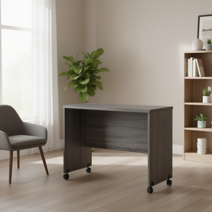 Scrivania mobile per computer in legno grigio anticato 48 pollici x 24 pollici, mobile per ufficio domestico con rotelle - Product Image 2