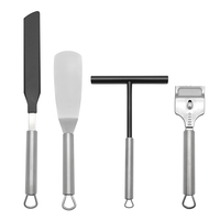 Kit d'épandeur à crêpes et spatule, Épandeur à pâte en forme de T de 5 pouces et spatule de 13,4 pouces, Outil pour crêpes