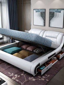 Lit super californien de luxe pour bébé massagetafels up-holstered huisdier bedden avec mobilier de chambre à coucher en velours noir rose king size - Product Image 2