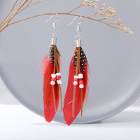 Boucles d'Oreilles Pendantes Style Bohème Boho, Style Vintage, Perles, Bijoux pour Femme et Fille, Design Unique