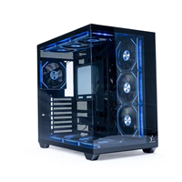 Boîtier d'ordinateur de bureau Century Star Gaming ATX Mid Tower en alliage d'aluminium avec panneau latéral en verre, moule privé, ports avant non connectés