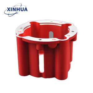 XINHUA Motor Housing ADC12 Aluminum Die <b>Casting</b> Custom Parts <b>Powder</b> Coated Red For Motor Accessories - Product Image 3