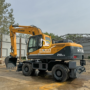 Excavadora de ruedas usada de alta calidad HYUNDAI 210W-9 con certificado CE EPA. Excavadora de segunda mano HYUNDAI 210 220 225 en venta. - Product Image 2