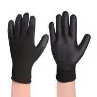Gants de travail d'hiver thermiques en Nylon noir avec revêtement en Nitrile et Micro mousse