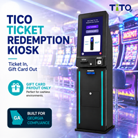 Kiosque de Rédemption de Billets TICO avec Distributeur de Cartes Cadeaux et Accepteur de Billets pour Machines de Jeu d'adresse, Jeux en Ligne Banilla et Evolink
