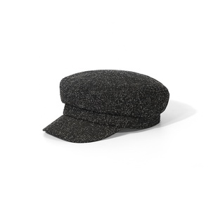 Boina bordada con logotipo personalizado, gorra de hiedra, corona plana, gorras de cadete, gorra de vendedor de periódicos octogonal clásica de estilo inglés para mujer de invierno - Product Image 1