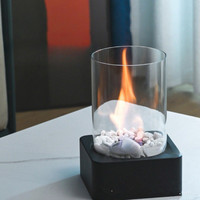 Cheminée à alcool portable moderne pour villa, à poser sur comptoir, avec feu réel, petit poêle de chauffage à l'éthanol en métal