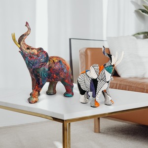 Sculpture d'éléphant transfrontalière en résine époxy, ornement artistique sculpté, artisanat créatif pour la maison, le salon, le porche et le meuble TV - Product Image 2