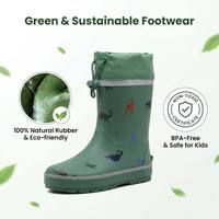 Bottes pour enfants en caoutchouc naturel écologiques, imperméables, pour l'hiver et la pluie, avec doublure chaude, semelle antidérapante, chaussures pour enfants en gros