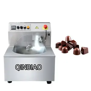 China QinBiao Mini chocolate tempering machine small automatic 5 kg mold enrobing coating moulding melting machinery chocolate m