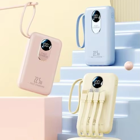 Portable Fast Charging Wireless Power Bank 10000MAH 20000MAH OEM Wholesales Outdoor PD Power Banks With Cables