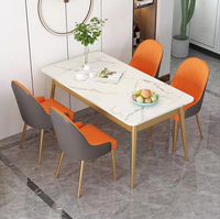 Ensemble de table à manger de style moderne et simple, produit en marbre, pour la salle à manger, chaise de luxe