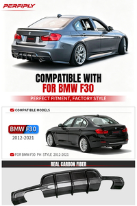 Diffuseur arrière en fibre de carbone véritable style PH pour BMW Série 3 F30 2013-2018, kit carrosserie de mise à niveau automobile Perfiply - Product Image 2