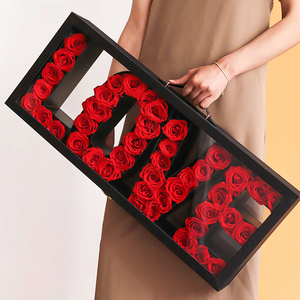 New Portable Transparent I Love You Flower Valentine's Day Gift Acrylic Flower Box