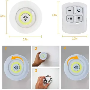 Luz LED Brillante para Gabinete, 3W, Control Remoto Inalámbrico, Regulable, Lámpara Nocturna para Armario, Dormitorio, Cocina - Product Image 3