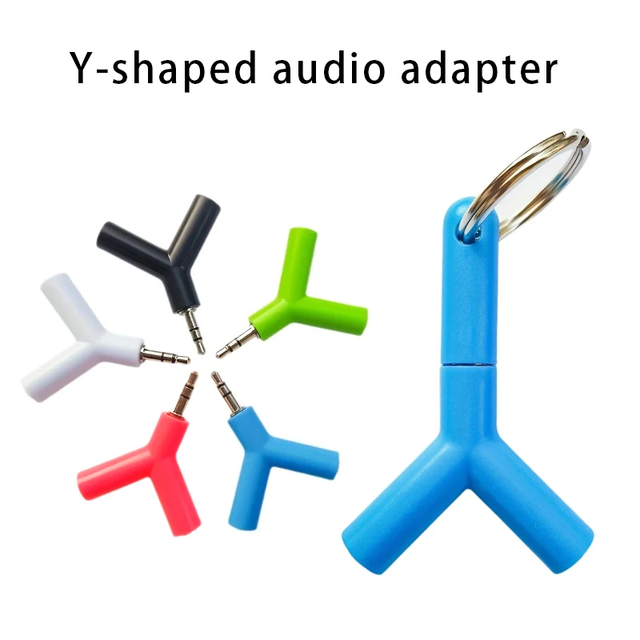 Y-shaped Audio Adapter, 1/2 Headphone Splitter 3.5mm Audio Plug, Frequency Divider Y-shaped Audio Converter One-to-two Connector
