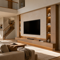 Mueble de TV Moderno y Minimalista Personalizado con Gestión de Cables y Almacenamiento en Cajones, Hecho a Medida con Dimensiones Personalizables