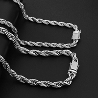 Collier en chaîne torsadée OMKAIMING, chaîne en acier inoxydable, chaîne en corde, zircon, 10 mm, plaqué or 18 carats, personnalisable, ensemble de chaînes de votre taille