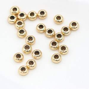 מפעל סיטונאי 14K מצופה זהב <span class=keywords><strong>4mm</strong></span> 5mm 5.5mm מיצוב חרוזים להכנת צמיד שרשרת - Product Image 4