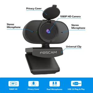 Foscam W25 1080p Webcam avec couvercle Webcam pour ordinateur portable avec microphone USD Drive <span class=keywords><strong>gratuit</strong></span> - Product Image 2