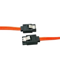 Cable SATA, Cable de Alimentación Serial SATA, Cubierta de Cable Translúcida Roja, Flexible, Longitud de 40 cm