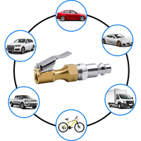 Mandrin à air verrouillable en laiton à flux ouvert, personnalisable par OEM, 2 pièces, avec clip, mandrin de pneu électrique pour véhicules