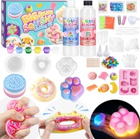 Kit Créatif Éducatif pour Squishies : Pâte de Silicone Double Bouteille, Paillettes, Bouteilles, Agitateurs en Bois, Boîte Licorne