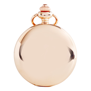 Orologio da Tasca Liscio Antico Semplice Minimalista per Regalo di Natale Classico Unisex con Ciondolo Ribaltabile e Catena da Tasca - Product Image 6