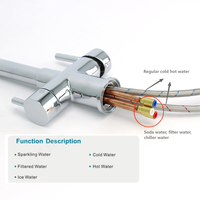Distributeur d'eau de robinet de cuisine en acier inoxydable à 5 débits Robinet d'eau ambiant étincelant à 5 voies