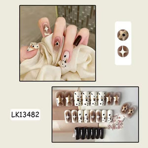 Uñas postizas de gel con logo personalizado, 24 unidades, gel constructor, uñas francesas, venta al por mayor, uñas postizas cortas y gruesas - Product Image 2