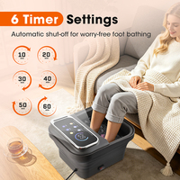 Bain de pieds électrique pliable télécommandé avec rouleaux de massage, chaleur et bulles, kit de pédicure et machine de trempage des pieds