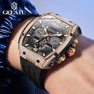 Drop Shipping GELATU Luxury Multifunction Tourbillon Men's <b>Watch</b> High Quality Automatic Mechanical Silicone Stainless Steel <b>Case</b> - Product Image 5