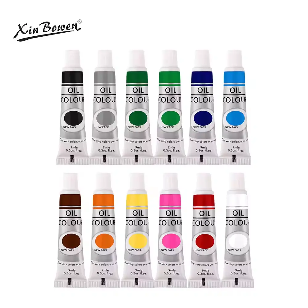 Xin Bowen Set seni cat warna minyak, 12 warna profesional gaya baru untuk seniman