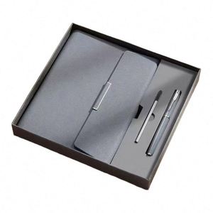 Carnet à feuilles mobiles Maxfree à faible MOQ, personnalisé avec logo d'entreprise, en cuir PU, couverture rigide, pliable, avec stylo inclus - Product Image 1