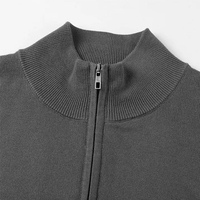 Fabrication de vêtements en tricot BSCI, logo personnalisé, cardigan à fermeture éclair à manches longues pour homme, veste en tricot à poitrine ouverte, 100% coton, pull d'hiver
