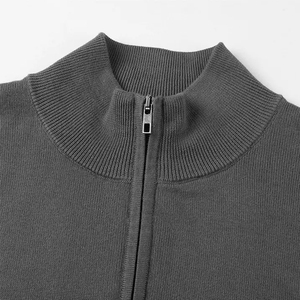 Fabricación de Prendas de Punto BSCI, Chaqueta de Punto con Cierre y Logotipo Personalizado para Hombre, Chaqueta de Punto con Cuello Abierto, Suéter de Invierno 100% Algodón - Product Image 3