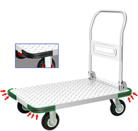 Carretilla de Plataforma Plegable de Acero Personalizada con Recubrimiento en Polvo, Resistente, con Frenos y Capacidad de Carga de 500-1500 kg