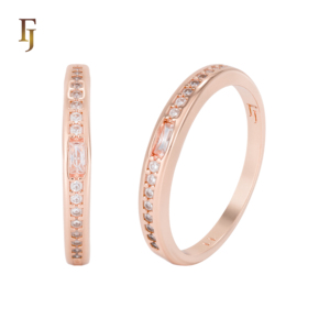 Bague de mariage solitaire FJ Fallon Fashion Jewelry plaquée or rose sur base en laiton <span class=keywords><strong>Pro</strong></span> - Product Image 1