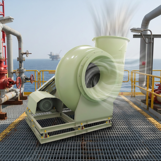 Low Power Consumption Fiberglass Centrifugal Fan for Offshore Platform Ventilation