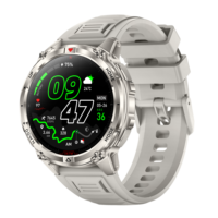 Montre connectée ronde 2026 HT53 avec écran 1,46'', GPS, boussole, altimètre, appels Bluetooth, lampe de poche, étanche 30M, pour homme, idéale pour l'extérieur