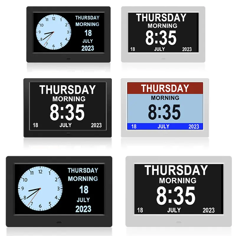 Manufacturer Supply Promotion Multifunction Digital Calendar Clock Rechargeable Miniature Dementia Alarm Clock For Elderly Desk