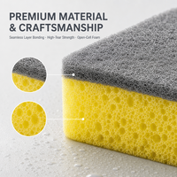 Éponge de cuisine double face en polyester, non abrasive, pour la vaisselle, personnalisable OEM, multicolore, durable, pour la maison