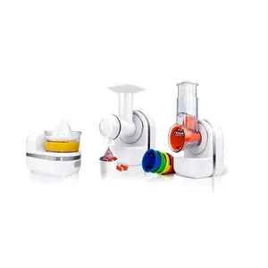 Multifunctional 3-in-1 food processor with vegetable slicer, orange juicer, ice cream maker