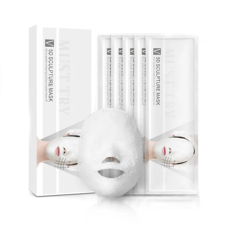 Ibeier Skin Whitening 5D V-sculpture Face Lifting Firming Mask K14 Cotton Sheet Skin Care Product Beauty Care Female Facial Mask