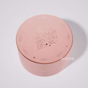 Cajas de Regalo Redondas Personalizadas con Grabado en Relieve y Inserto de <span class=keywords><strong>Terciopelo</strong></span> para Sets de Cuidado de la Piel del Día de San Valentín, Reciclables - Product Image 4
